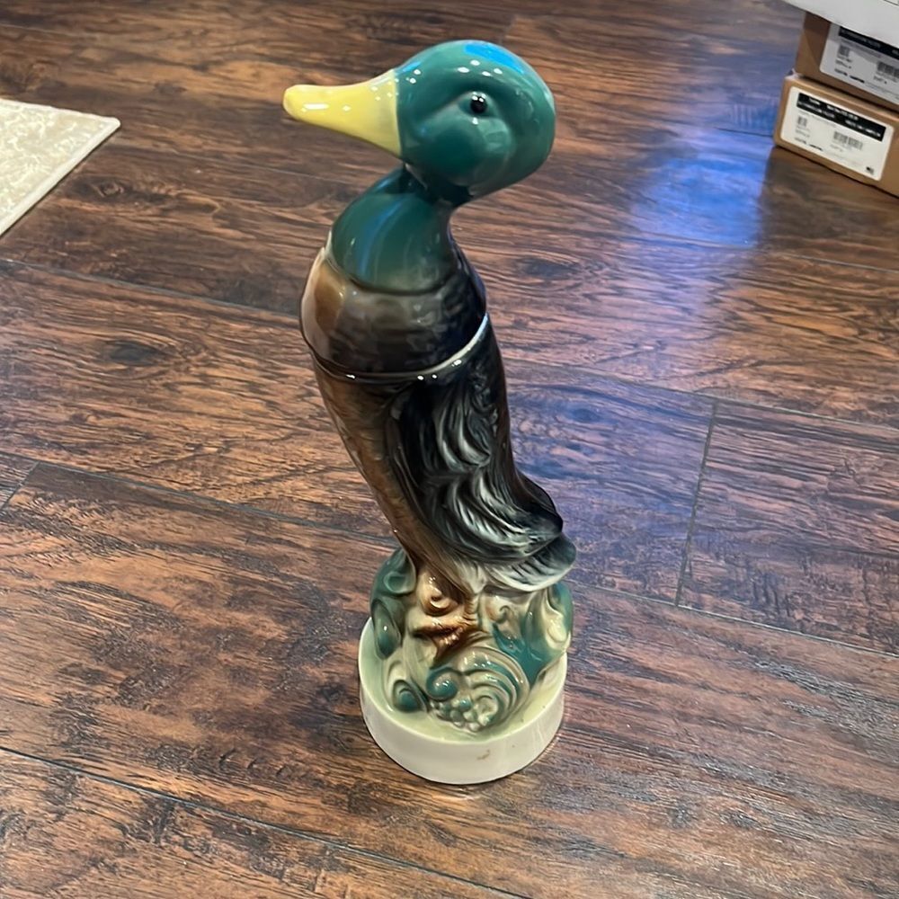 1957 Large Mallard Duck Beam Trophy Ceramic Decanter C. Miller Regal decorative